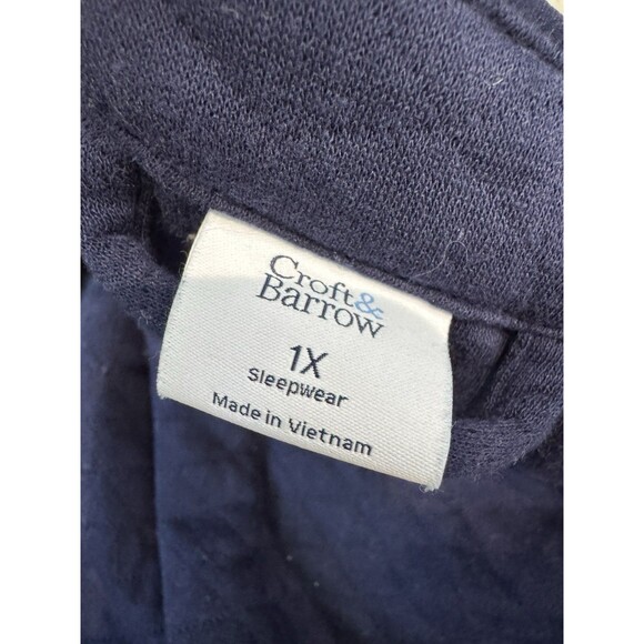 New Plus Size Croft & Barrow® Quilted Zip Short Robe Size 1X Blue - Picture 11 of 11